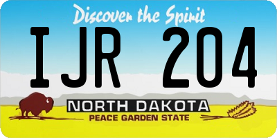 ND license plate IJR204