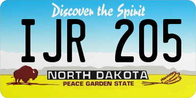 ND license plate IJR205