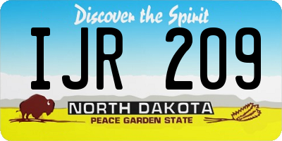 ND license plate IJR209