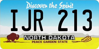 ND license plate IJR213