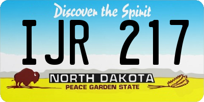 ND license plate IJR217