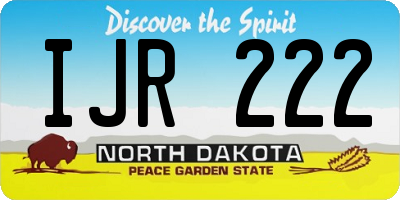 ND license plate IJR222