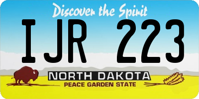 ND license plate IJR223
