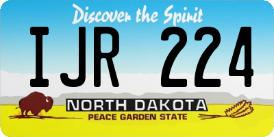 ND license plate IJR224