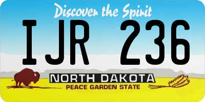 ND license plate IJR236