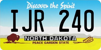 ND license plate IJR240