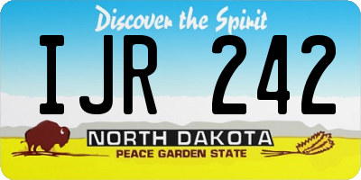 ND license plate IJR242