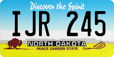 ND license plate IJR245