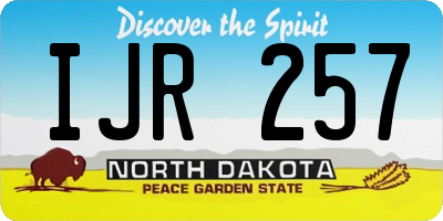 ND license plate IJR257