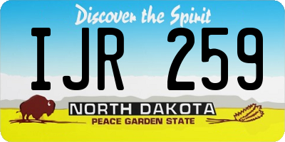 ND license plate IJR259