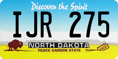 ND license plate IJR275