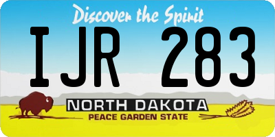 ND license plate IJR283
