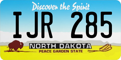 ND license plate IJR285