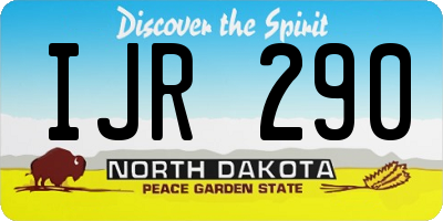 ND license plate IJR290