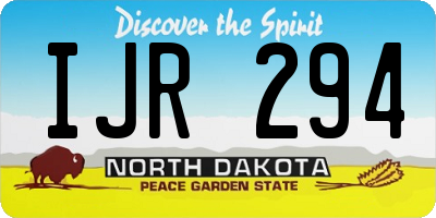 ND license plate IJR294