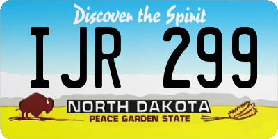 ND license plate IJR299