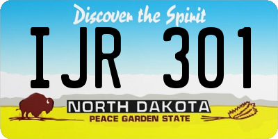 ND license plate IJR301
