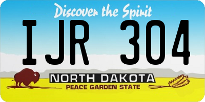 ND license plate IJR304