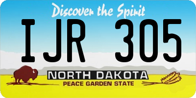 ND license plate IJR305