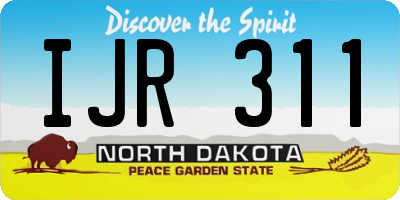 ND license plate IJR311