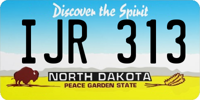 ND license plate IJR313