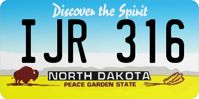 ND license plate IJR316