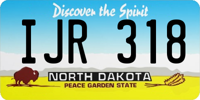 ND license plate IJR318