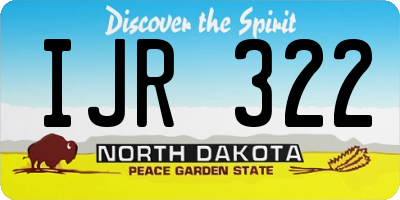 ND license plate IJR322