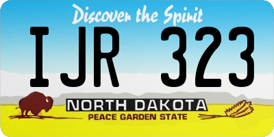 ND license plate IJR323