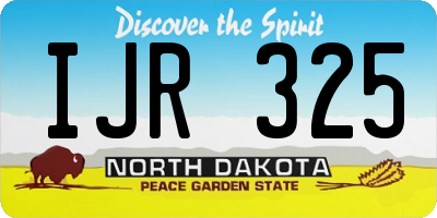 ND license plate IJR325