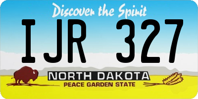 ND license plate IJR327