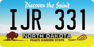ND license plate IJR331