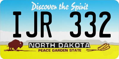ND license plate IJR332