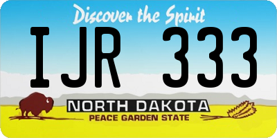 ND license plate IJR333