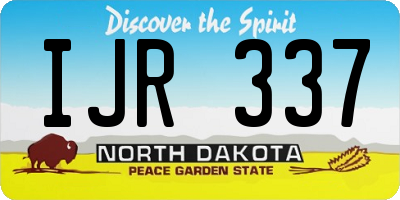 ND license plate IJR337