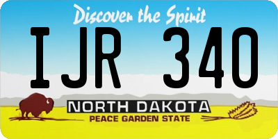 ND license plate IJR340