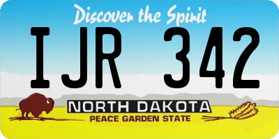 ND license plate IJR342