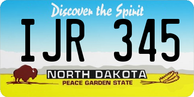 ND license plate IJR345