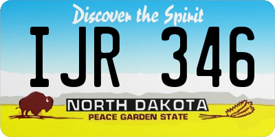 ND license plate IJR346