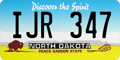 ND license plate IJR347