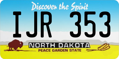 ND license plate IJR353