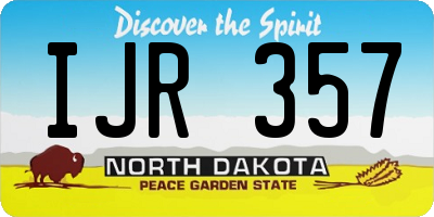 ND license plate IJR357