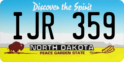 ND license plate IJR359