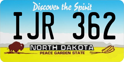 ND license plate IJR362