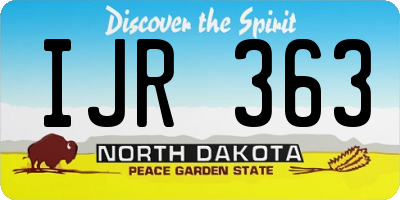 ND license plate IJR363