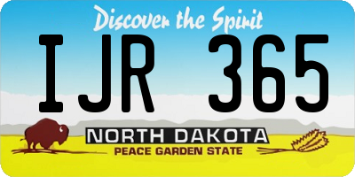 ND license plate IJR365