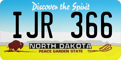 ND license plate IJR366