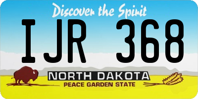 ND license plate IJR368