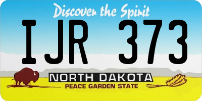 ND license plate IJR373