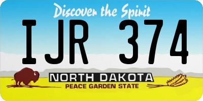 ND license plate IJR374
